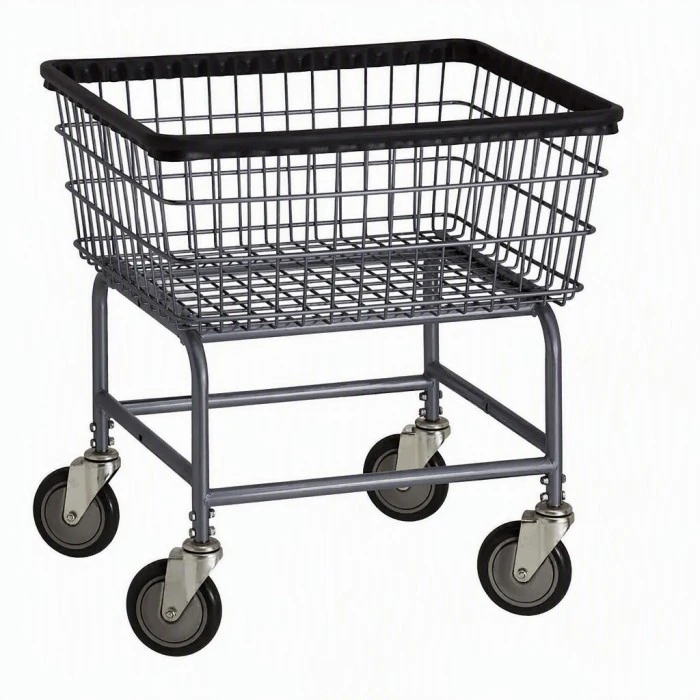 Тележка для корзины для белья из металлической проволоки с порошковым покрытием